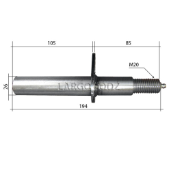 3051391LG Svornjak s podmazivanjem 25x189 mm za utovarne platforme Dhollandia
