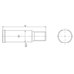 3051095H Svornjak s podmazivanjem 20x76 mm za utovarne platforme Dhollandia